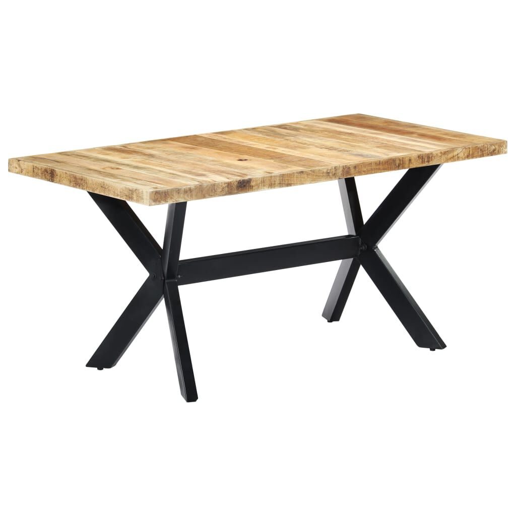 vidaXL Τραπεζαρία 160 x 80 x 75 εκ. από Μασίφ Ακατέργαστο Ξύλο Μάνγκο