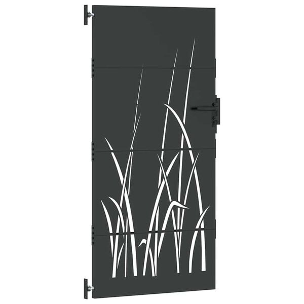 vidaXL Πύλη Κήπου Μαύρο 105 x 200 cm Ατσάλι με Επικάλυψη Πούδρας