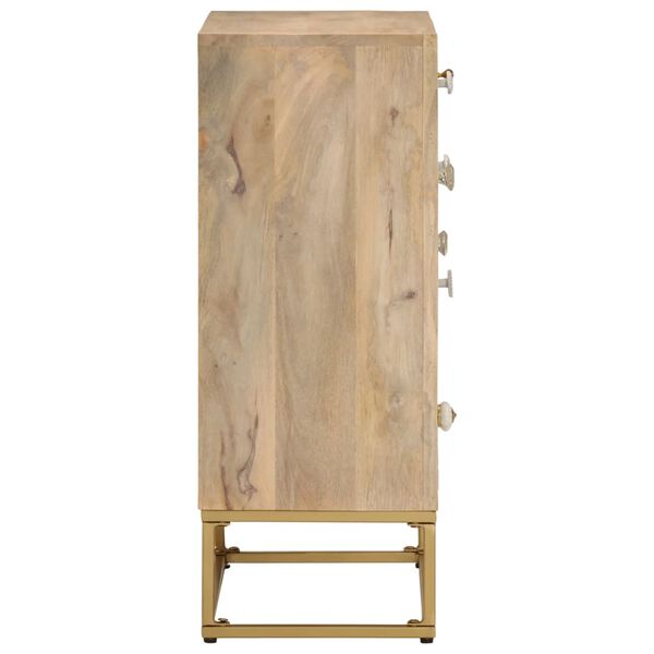 vidaXL Ντουλάπι 55 x 30 x 76 εκ. από Μασίφ Ξύλο Μάνγκο και Σίδηρο