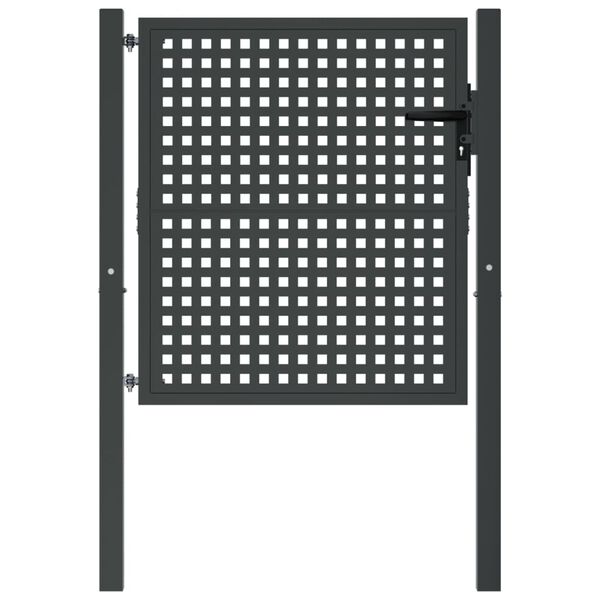 vidaXL Πόρτα Κήπου Ανθρακί 100x100 εκ. Ατσάλι