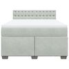 vidaXL Κρεβάτι Boxspring με Στρώμα Ανοιχτό Γκρι 140x200 εκ. Βελούδινο