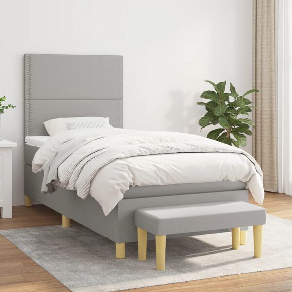 vidaXL &Kappa;&rho;&epsilon;&beta;ά&tau;&iota; Boxspring &mu;&epsilon; &Sigma;&tau;&rho;ώ&mu;&alpha; &Alpha;&nu;&omicron;&iota;&chi;&tau;ό &Gamma;&kappa;&rho;&iota; 90x190 &epsilon;&kappa;. &Upsilon;&phi;&alpha;&sigma;&mu;ά&tau;&iota;&nu;&omicron;