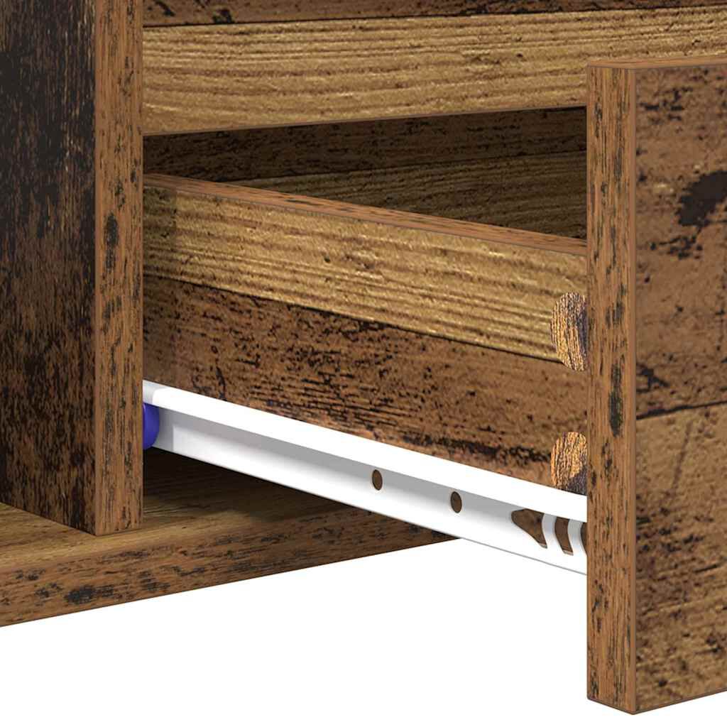 vidaXL Τραπεζάκι σαλονιού with Drawer Παλαιό ξύλο 90 x 49 x 45 εκ