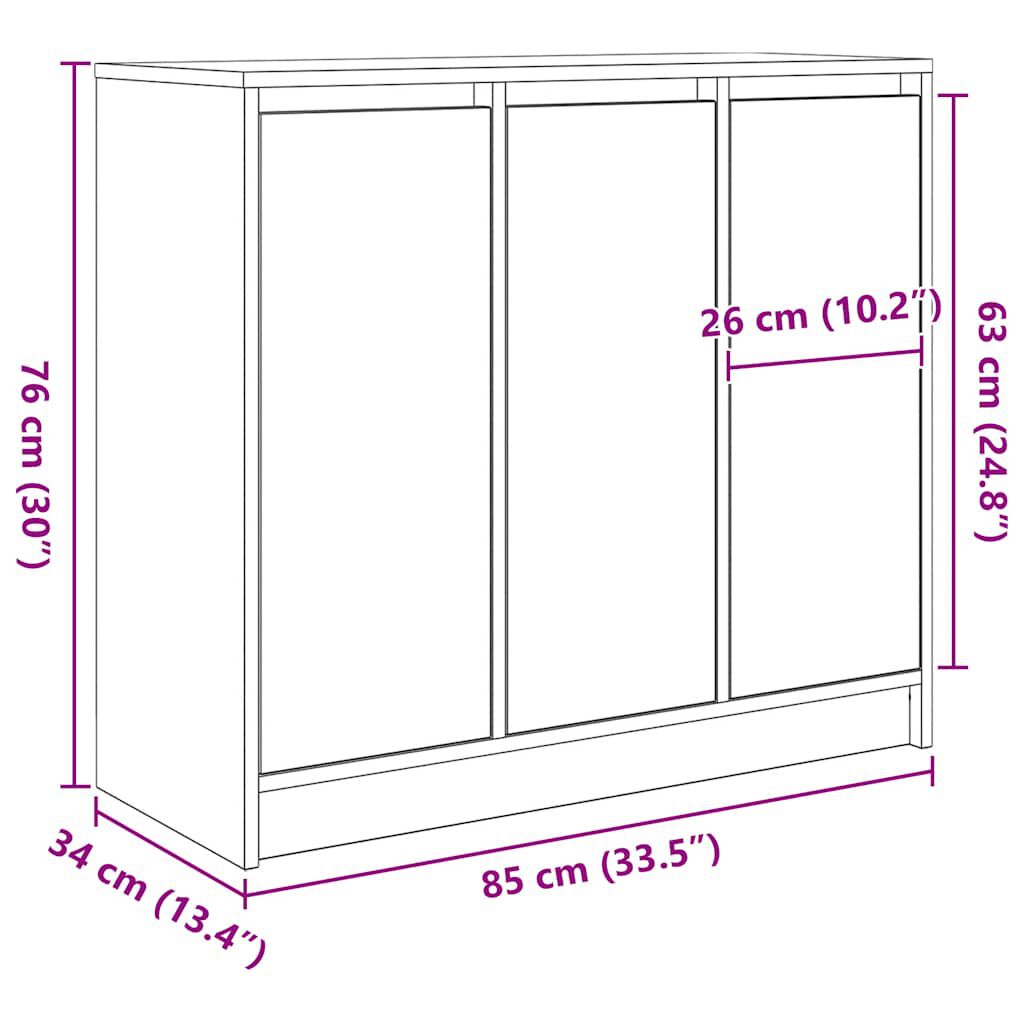 vidaXL Ντουλάπι Sonoma δρυς 85x34x76 εκ. Επεξεργασμένο Ξύλο