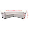 vidaXL Καναπές Γωνιακός 5θέσιος Chesterfield Λευκός Συνθετικό Δέρμα