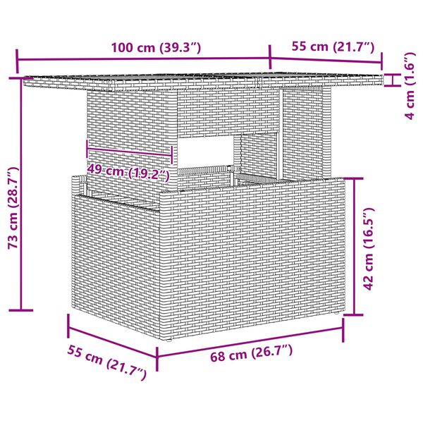 vidaXL Σετ Καναπέ Κήπου με αποθήκευση 11 pcs Μαύρο Πολυ ράταν