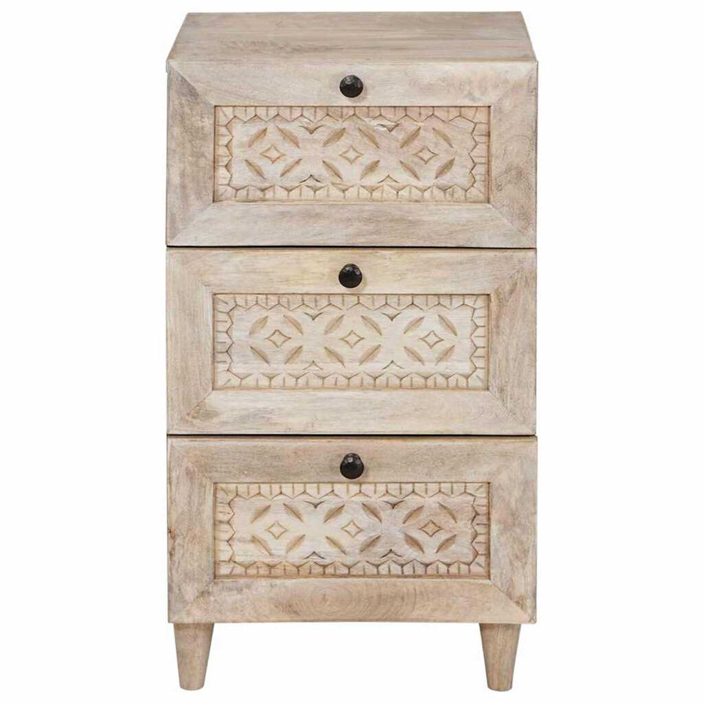 vidaXL Πλαϊνό γραφείο με συρτάρι Λευκό 33.5 x 40 x 75 εκ