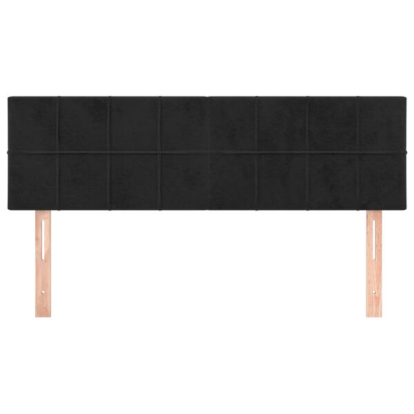 vidaXL Κεφαλάρια Κρεβατιού 2 τεμ. Μαύρα 72x5x78/88 εκ. Βελούδινα