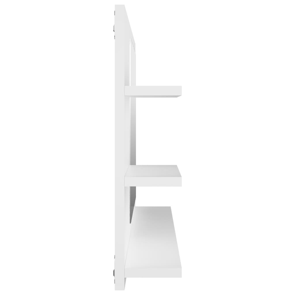 vidaXL Καθρέφτης Μπάνιου Λευκός 90 x 10,5 x 45 εκ. Επεξ. Ξύλο