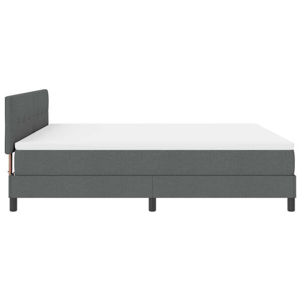 vidaXL Κρεβάτι Βολής με Στρώμα & LED Σκούρο Γκρι 180x200 cm Υφάσματος