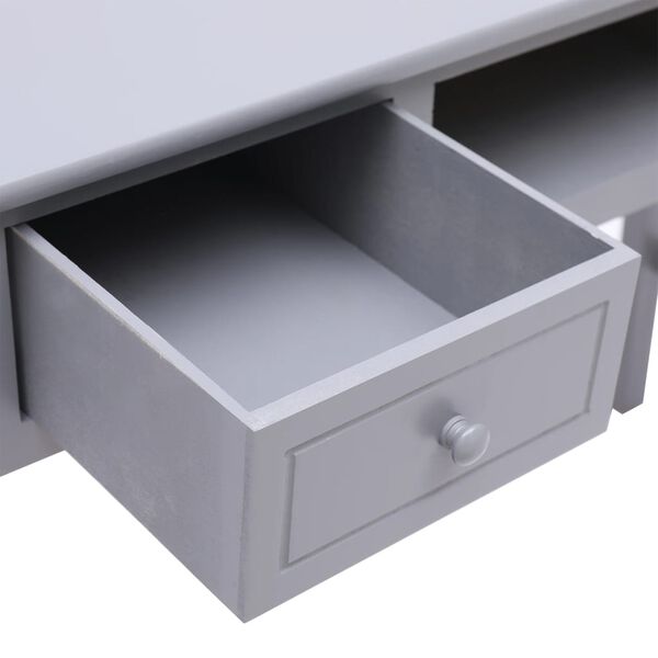 vidaXL Γραφείο Γκρι 108 x 45 x 76 εκ. από Μασίφ Ξύλο Παυλώνιας