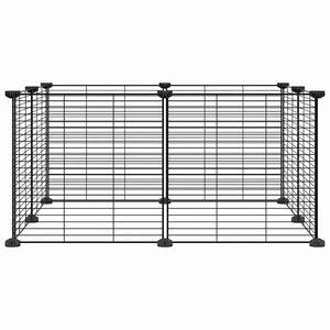 vidaXL Κλουβί Κατοικίδιων 8 Πάνελ Μαύρο Ατσάλινο 35x35 εκ.
