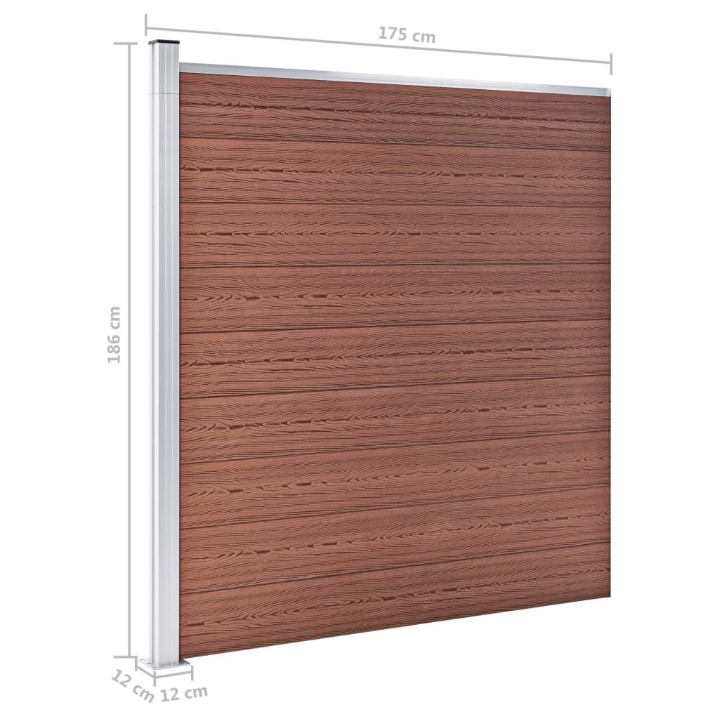 vidaXL Πάνελ Περίφραξης Καφέ 175 x 186 εκ. από WPC