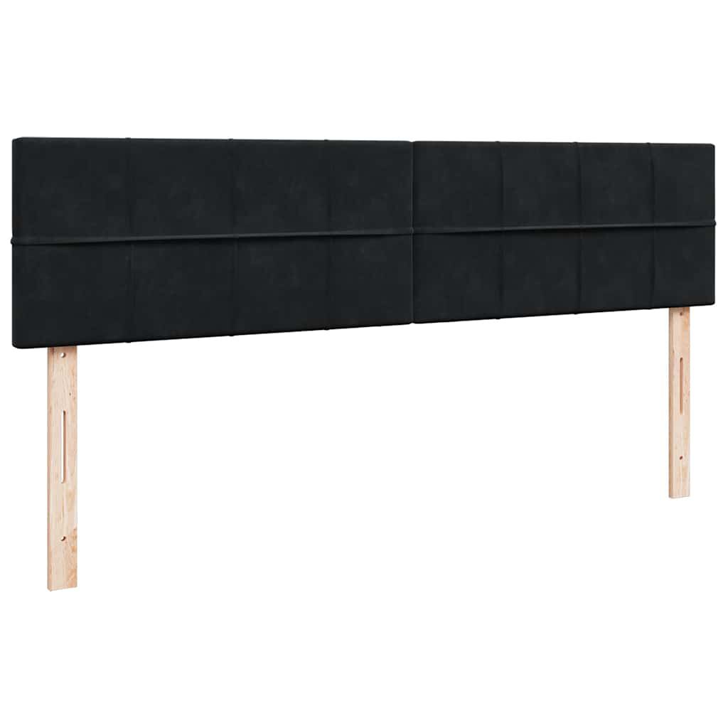 vidaXL Οθωμανικό κρεβάτι με στρώματα Μαύρο 180x200cm Velvet