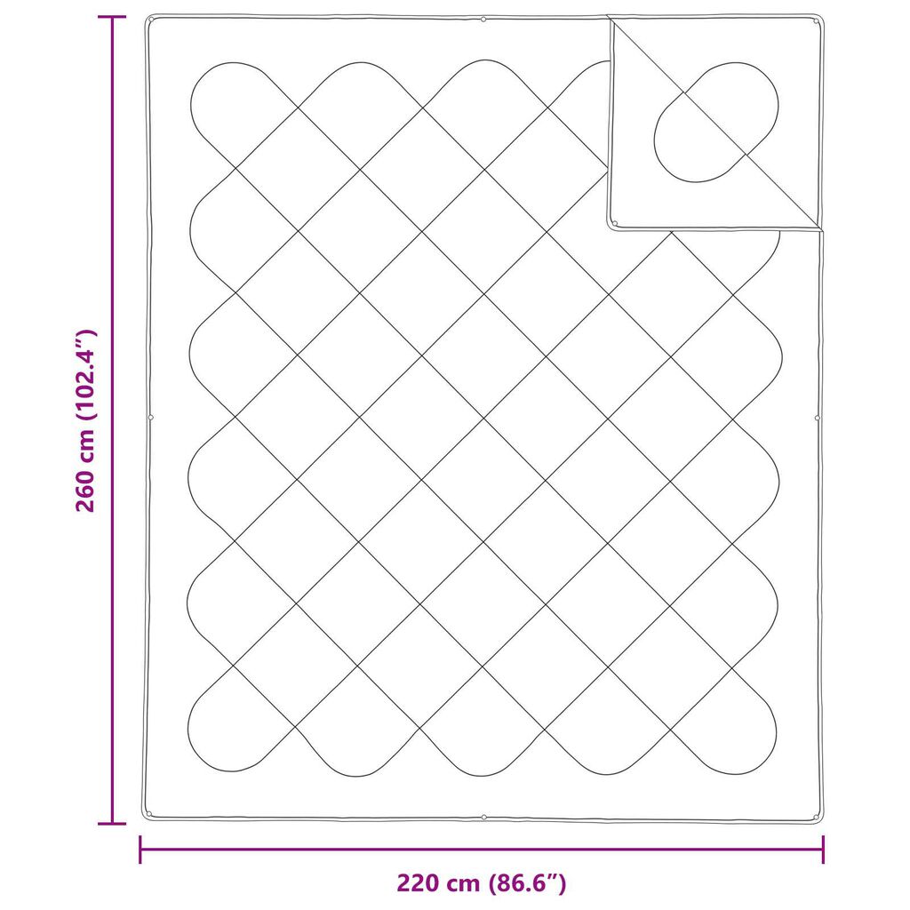 vidaXL Πάπλωμα με Μαξιλάρια Άλλο 3 pcs Λευκό 260 x 220 εκ. Μικροΐνες