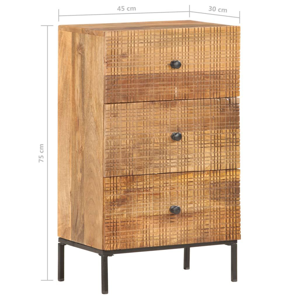 vidaXL Ντουλάπι 45 x 30 x 75 εκ. από Μασίφ Ξύλο Μάνγκο