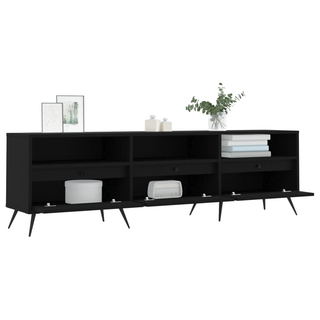vidaXL Έπιπλο Τηλεόρασης Μαύρο 150x30x44,5 εκ. Επεξεργασμένο Ξύλο