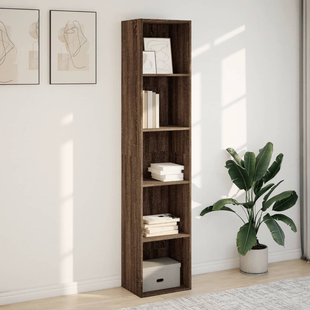 vidaXL Βιβλιοθήκη Καφέ Δρυς 40x30x189 εκ. από Επεξεργασμένο Ξύλο