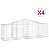 vidaXL Συρματοκιβώτια Τοξωτά 4 τεμ. 200x50x60/80 εκ. Γαλβαν. Ατσάλι