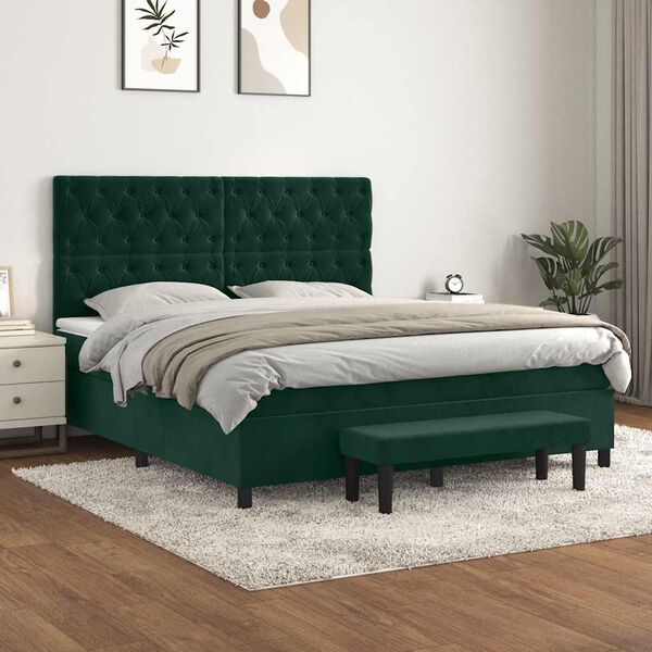 vidaXL &Kappa;&rho;&epsilon;&beta;ά&tau;&iota; Boxspring &mu;&epsilon; &Sigma;&tau;&rho;ώ&mu;&alpha; &Sigma;&kappa;&omicron;ύ&rho;&omicron; &Pi;&rho;ά&sigma;&iota;&nu;&omicron; 160x200&epsilon;&kappa;. &Beta;&epsilon;&lambda;&omicron;ύ&delta;&iota;&nu;&omicron;