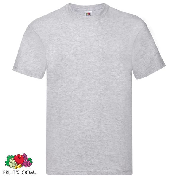 Fruit of the Loom T-shirt Original 10 τεμ. Γκρι 3XL Βαμβακερά