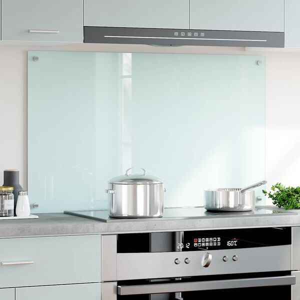 vidaXL Πλάτη Κουζίνας Λευκή 100 x 60 εκ. από Ψημένο Γυαλί