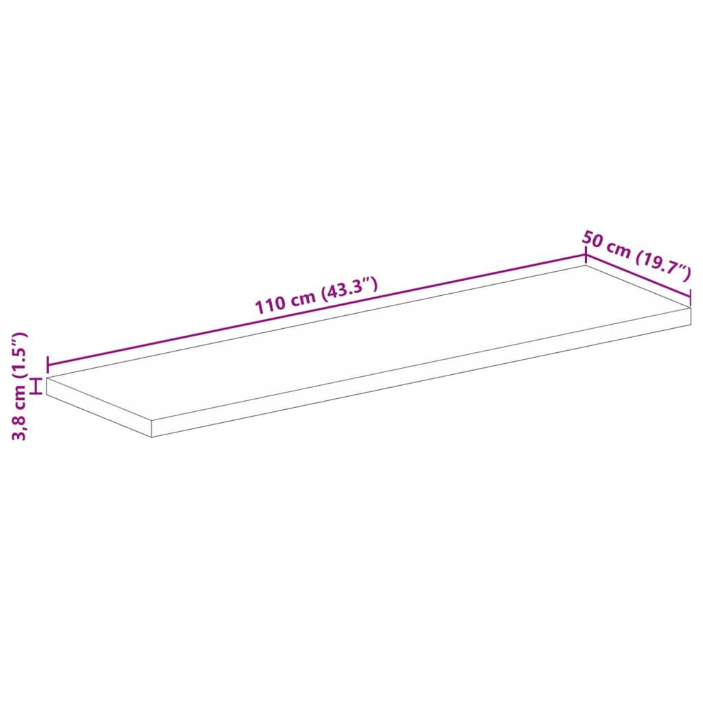 vidaXL Επιφάνεια Τραπεζιού Ορθογώνια 110x50x3,8 εκ. Μασίφ Ξύλο Μάνγκο