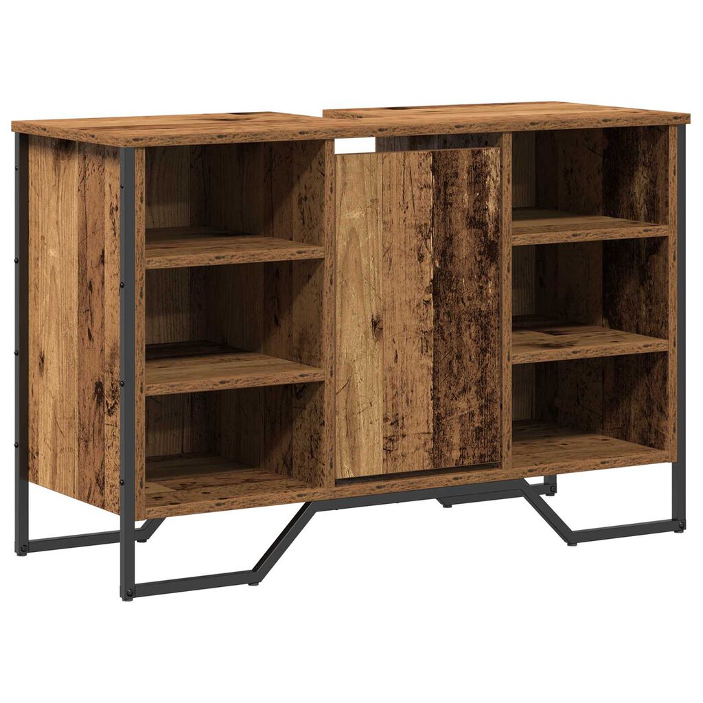 vidaXL ντουλάπι νιπτήρα Παλιό ξύλο 91x35x60 cm Από στερεό ξύλο