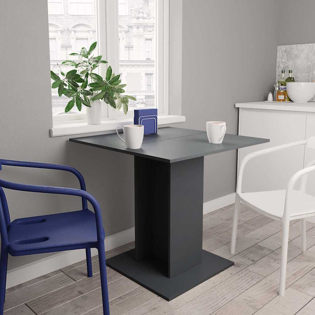 vidaXL Τραπεζαρία Γκρι 80 x 80 x 75 εκ. από Μοριοσανίδα