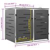 vidaXL Πλαίσιο Κάδων Απορρ. Διπλό με Ρόδες 138x77,5x112,5 εκ Αν. Ατσα.