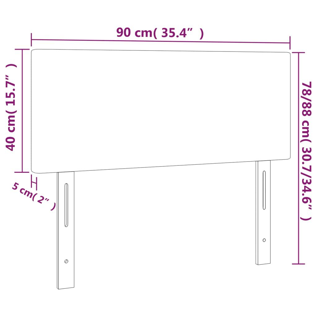 vidaXL Κεφαλάρι Κρεβατιού Σκούρο Μπλε 90x5x78/88 εκ. Βελούδινο
