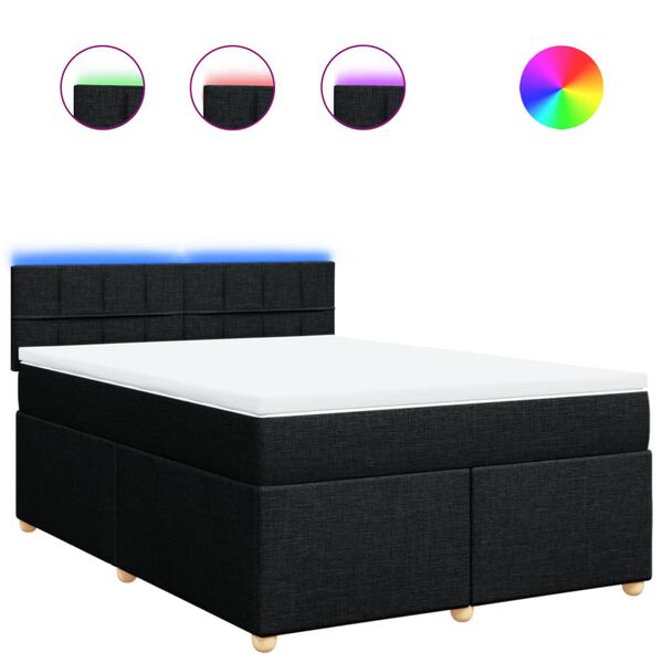 vidaXL &Kappa;&rho;&epsilon;&beta;ά&tau;&iota; Boxspring &mu;&epsilon; &Sigma;&tau;&rho;ώ&mu;&alpha; &Mu;&alpha;ύ&rho;&omicron; 140x200 &epsilon;&kappa;. &Upsilon;&phi;&alpha;&sigma;&mu;ά&tau;&iota;&nu;&omicron;