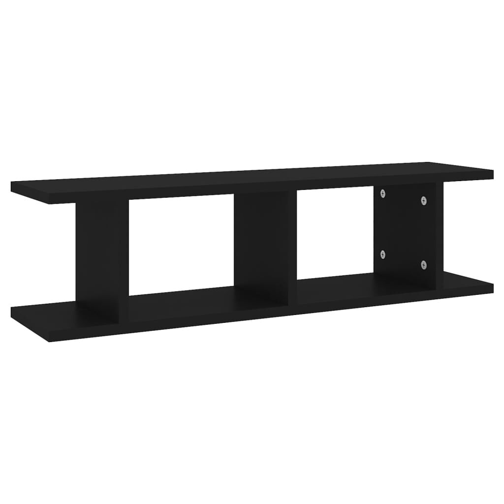vidaXL Ραφιέρες Τοίχου 2 τεμ. Μαύρες 75 x 18 x 20 εκ. Επεξεργ. Ξύλο