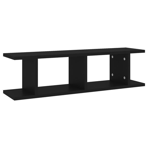 vidaXL Ραφιέρες Τοίχου 2 τεμ. Μαύρες 75 x 18 x 20 εκ. Επεξεργ. Ξύλο