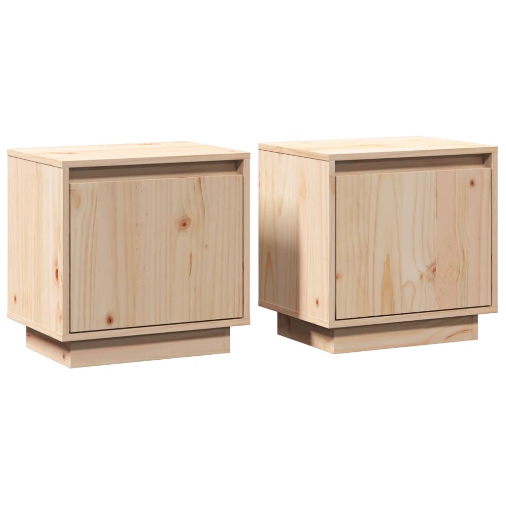 vidaXL Κομοδίνα 2 τεμ. 40 x 30 x 40 εκ. από Μασίφ Ξύλο Πεύκου