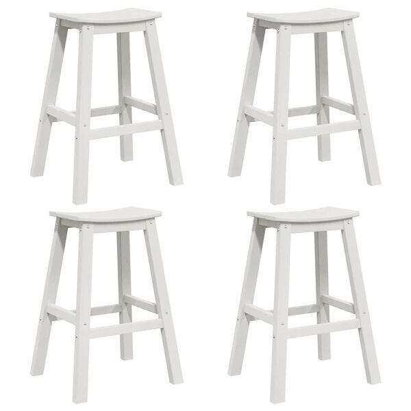 vidaXL Σετ Μπαρ Κήπου 4 pcs Λευκό HDPE