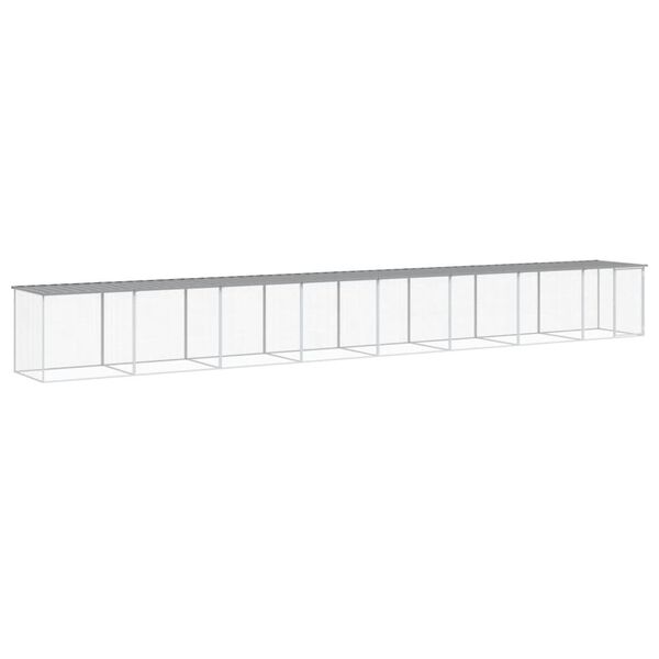vidaXL Κοτέτσι - Κλουβί με Στέγη Αν. Γκρι 803x98x90 εκ. Γαλβαν. Ατσάλι