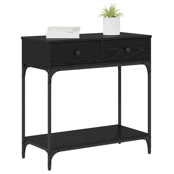 vidaXL Τραπέζι κονσόλας με συρτάρι Μαύρη δρυς 75 x 34.5 x 75 εκ