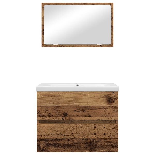 vidaXL Σετ Επίπλων Μπάνιου 3 pcs Παλιό ξύλο 60 x 38.5 x 45 cm