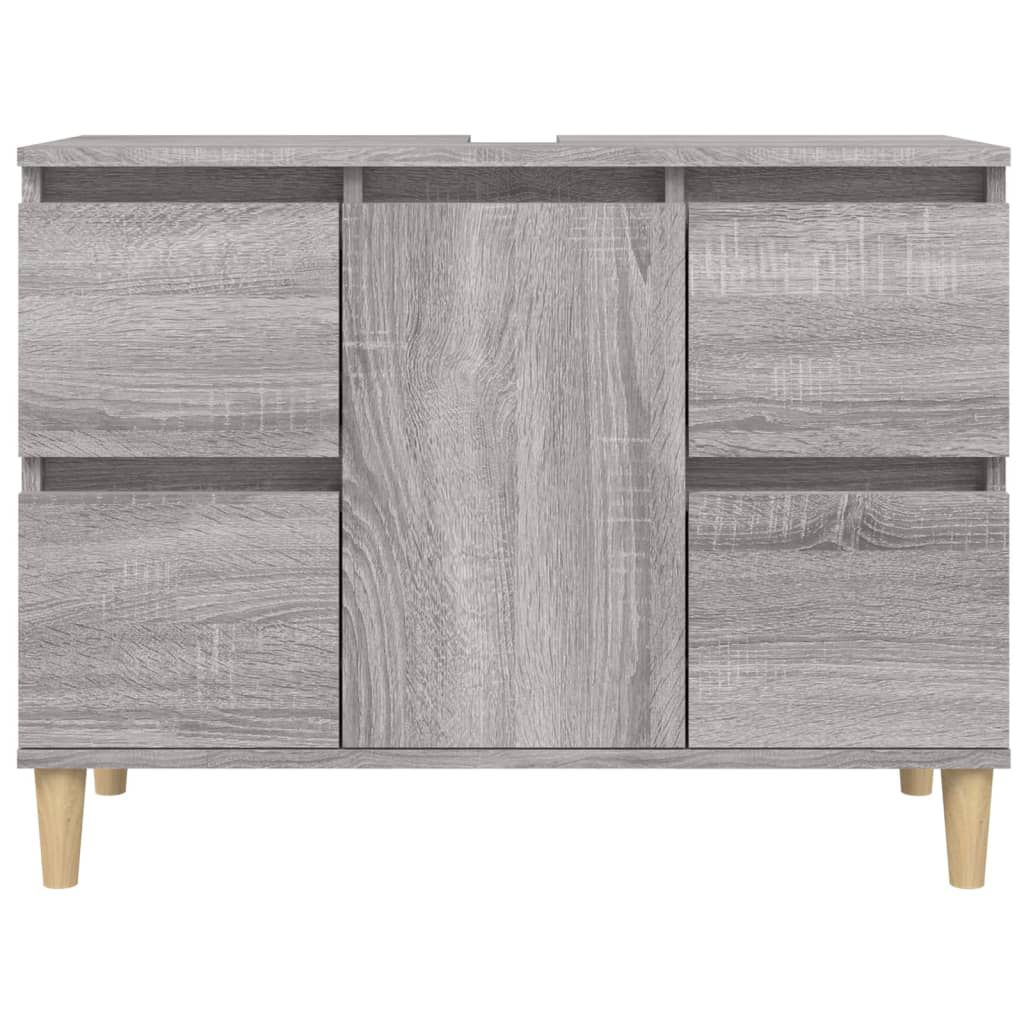 vidaXL Ντουλάπι Νιπτήρα Γκρι Sonoma 80 x 33 x 60εκ. Επεξεργασμένο Ξύλο