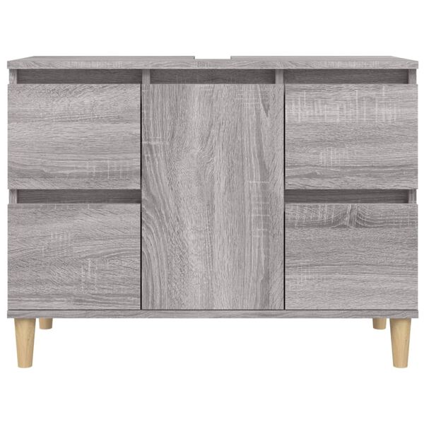 vidaXL Ντουλάπι Νιπτήρα Γκρι Sonoma 80 x 33 x 60εκ. Επεξεργασμένο Ξύλο