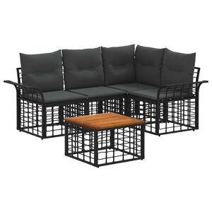 vidaXL &Sigma;&epsilon;&iota;&rho;ά &Kappa;&alpha;&nu;&alpha;&pi;έ &Epsilon;&xi;&omega;&tau;&epsilon;&rho;&iota;&kappa;&omicron;ύ 5 pcs &Mu;&alpha;ύ&rho;&omicron; &kappa;&alpha;&iota; &Sigma;&kappa;&omicron;ύ&rho;&omicron; &Gamma;&kappa;&rho;ί&zeta;&omicron;