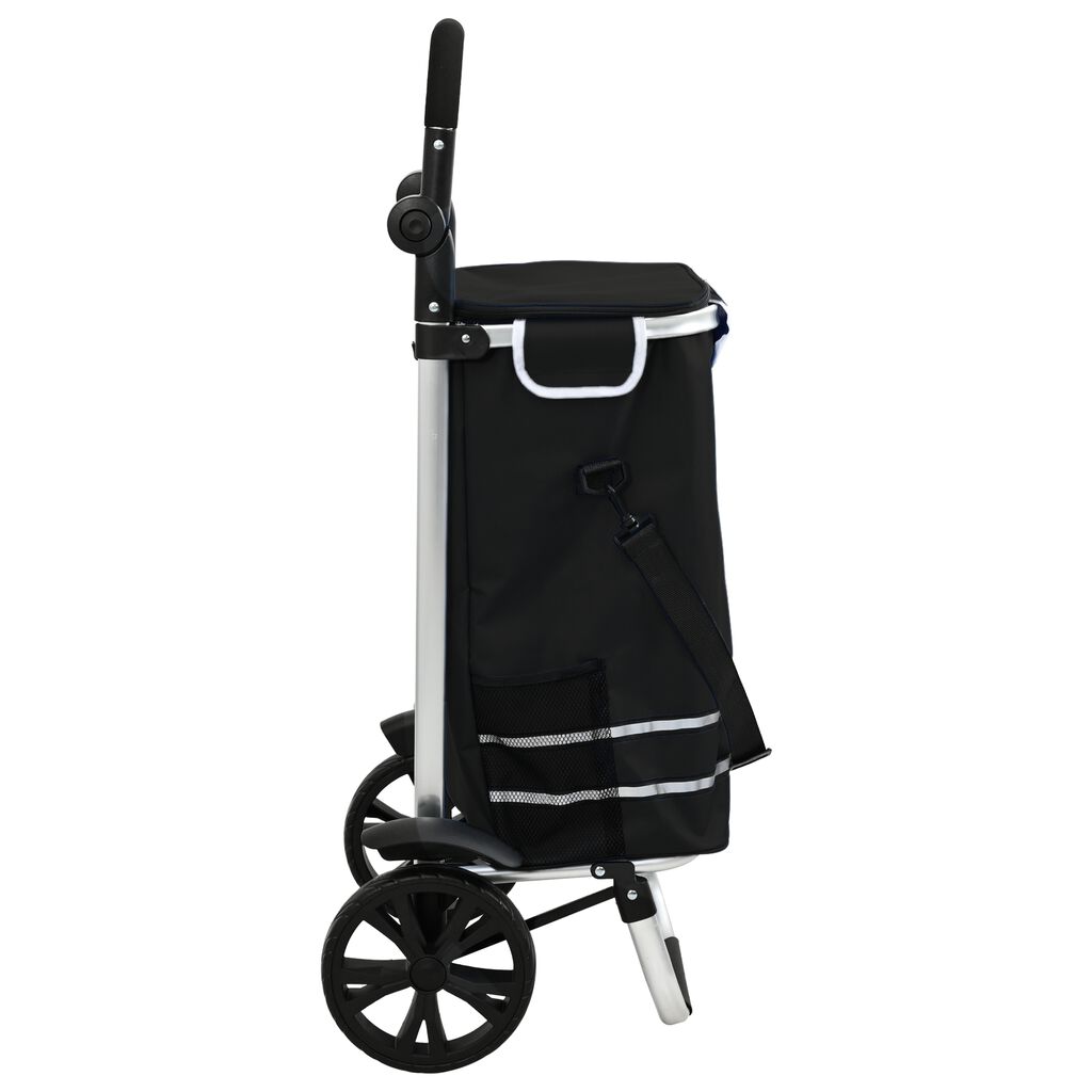 vidaXL Καρότσι Αγορών Μαύρο 36.5 x 46.5 x 100.5 εκ Ύφασμα Oxford