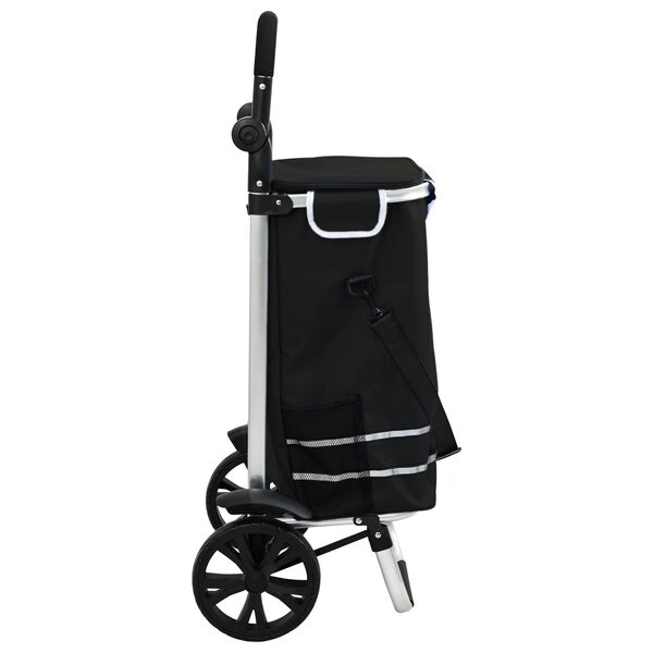 vidaXL Καρότσι Αγορών Μαύρο 36.5 x 46.5 x 100.5 εκ Ύφασμα Oxford