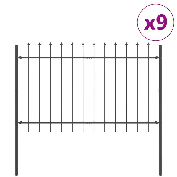 vidaXL Φράχτης Κήπου Γκρι 15.3 x 1.2 μ Ατσάλι με Επικάλυψη Πούδρας