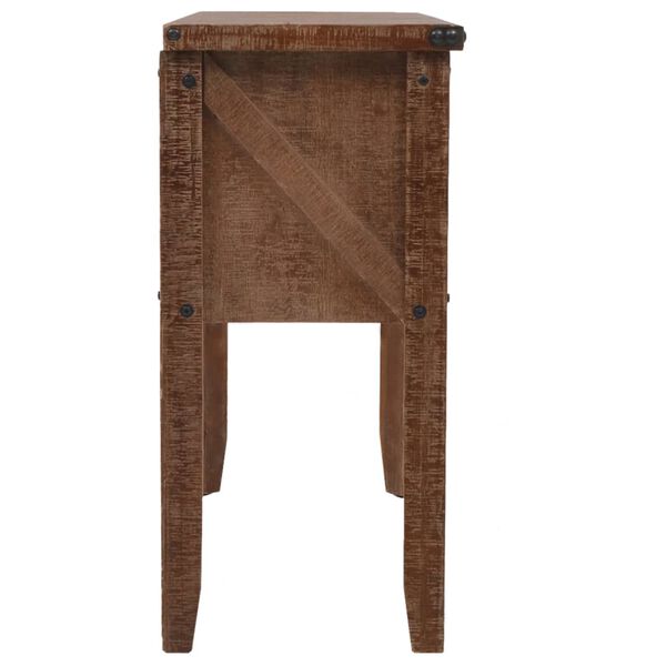 vidaXL Τραπέζι Κονσόλα Καφέ 131 x 35,5 x 75 εκ. από Μασίφ Ξύλο Ελάτης