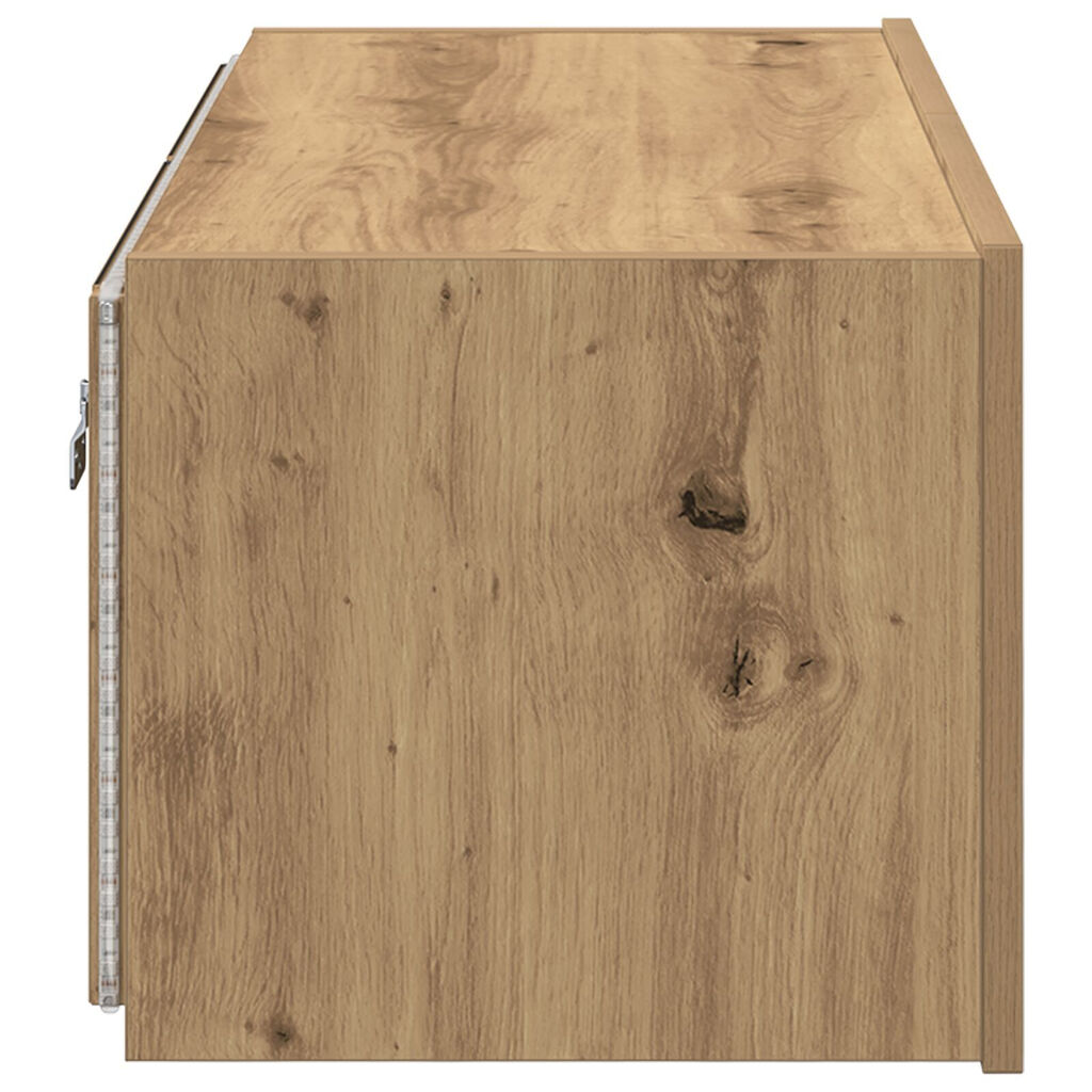 vidaXL Ντουλάπα TV με Φώτα LED Artisan Oak 80x35x31 εκ.