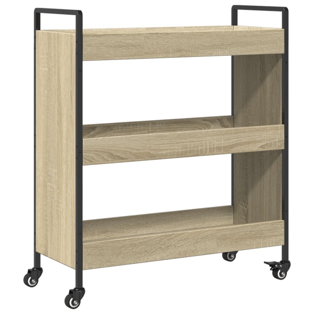 vidaXL Τρόλεϊ Κουζίνας Sonoma Δρυς 70x30x82 εκ. από Επεξεργασμένο Ξύλο