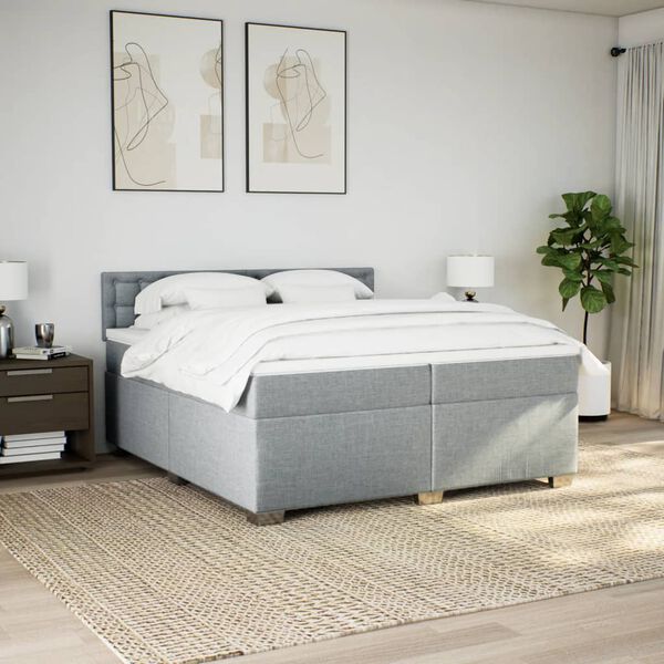 vidaXL &Kappa;&rho;&epsilon;&beta;ά&tau;&iota; Boxspring &mu;&epsilon; &Sigma;&tau;&rho;ώ&mu;&alpha; &Alpha;&nu;&omicron;&iota;&chi;&tau;ό &Gamma;&kappa;&rho;&iota; 200x200 &epsilon;&kappa;. &Upsilon;&phi;&alpha;&sigma;&mu;ά&tau;&iota;&nu;&omicron;
