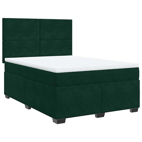vidaXL &Kappa;&rho;&epsilon;&beta;ά&tau;&iota; Boxspring &mu;&epsilon; &Sigma;&tau;&rho;ώ&mu;&alpha; &Sigma;&kappa;&omicron;ύ&rho;&omicron; &Pi;&rho;ά&sigma;&iota;&nu;&omicron; 140x190&epsilon;&kappa;. &Beta;&epsilon;&lambda;&omicron;ύ&delta;&iota;&nu;&omicron;